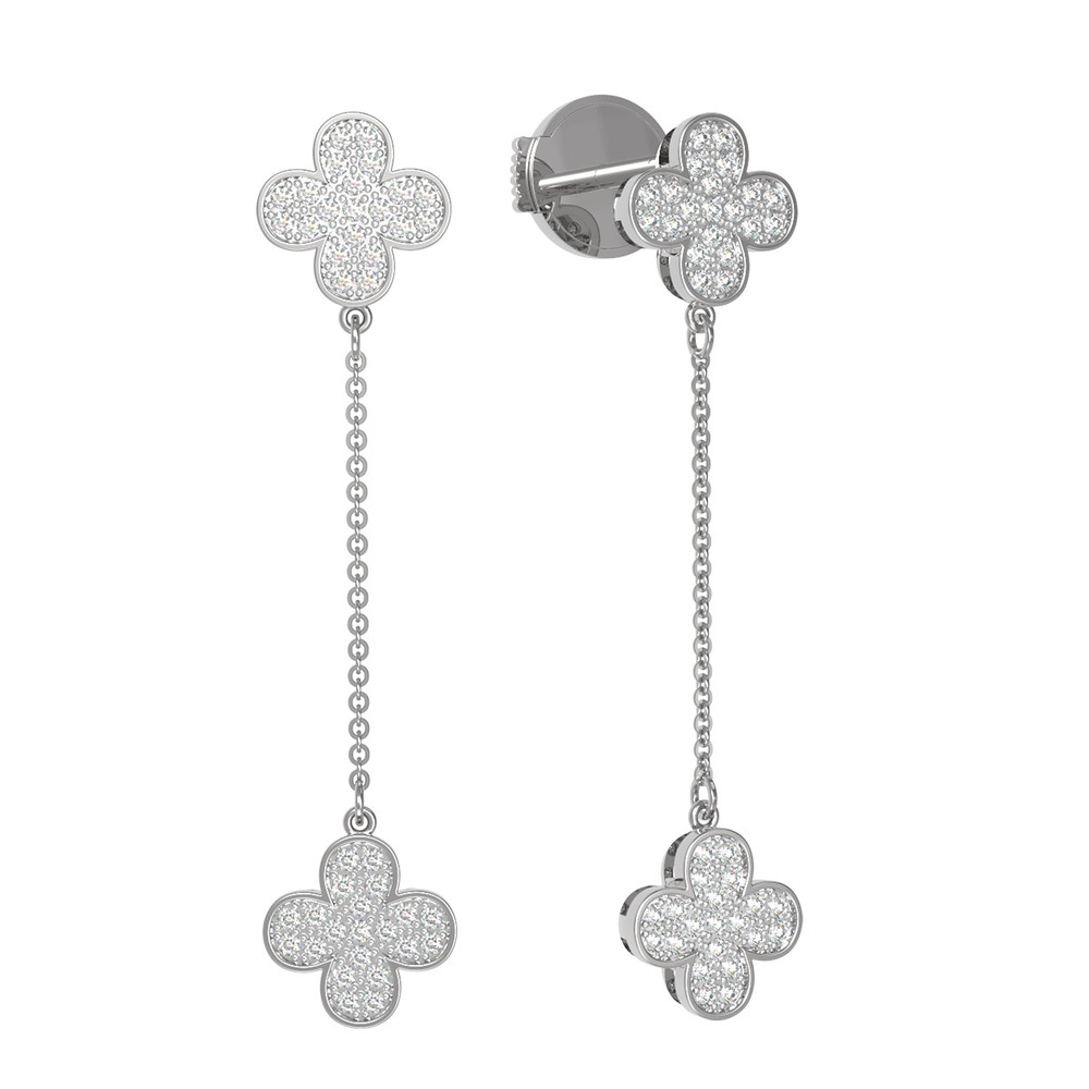 Серьги из белого золота c бриллиантами