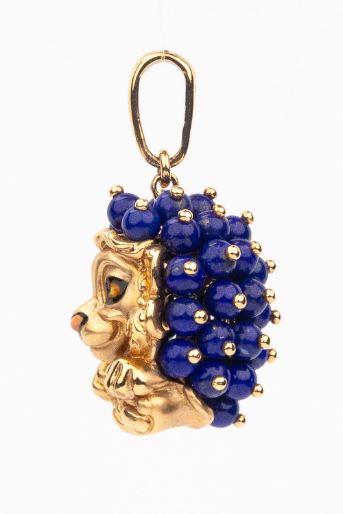 Подвеска из золота c эмаль и лазуритом