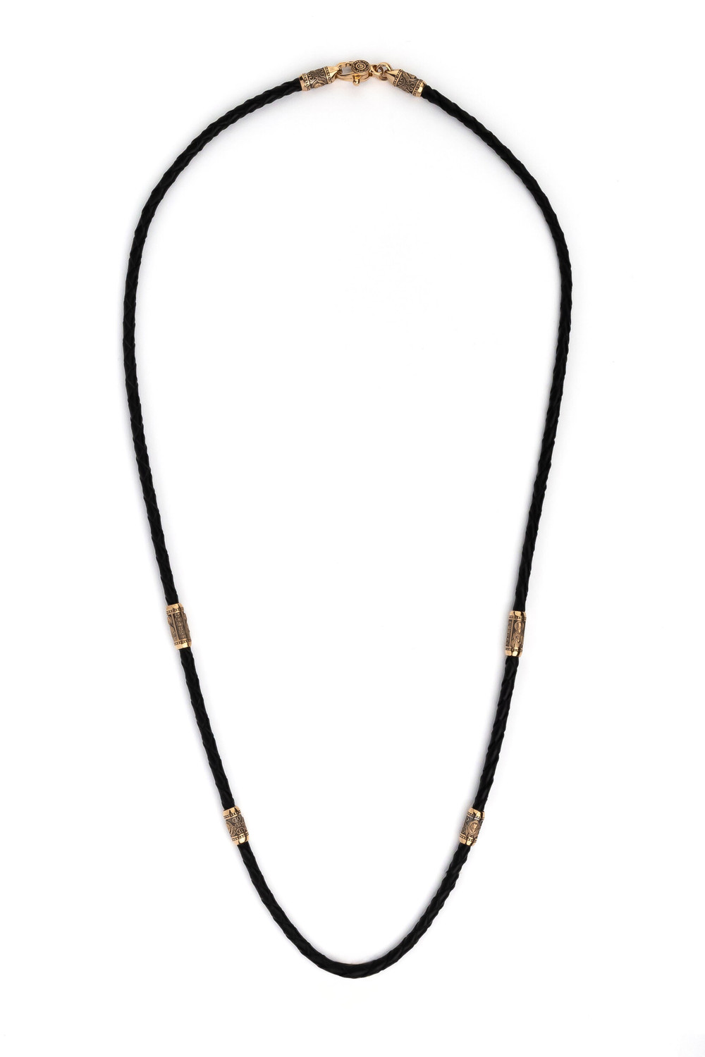 Шнурок кожаный из золота c кожаным шнурком