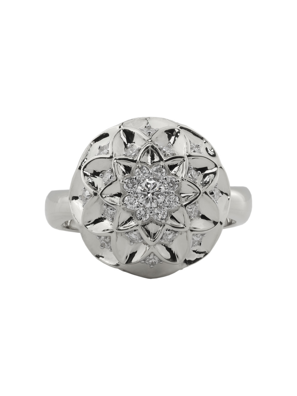 Кольцо из белого золота c бриллиантами