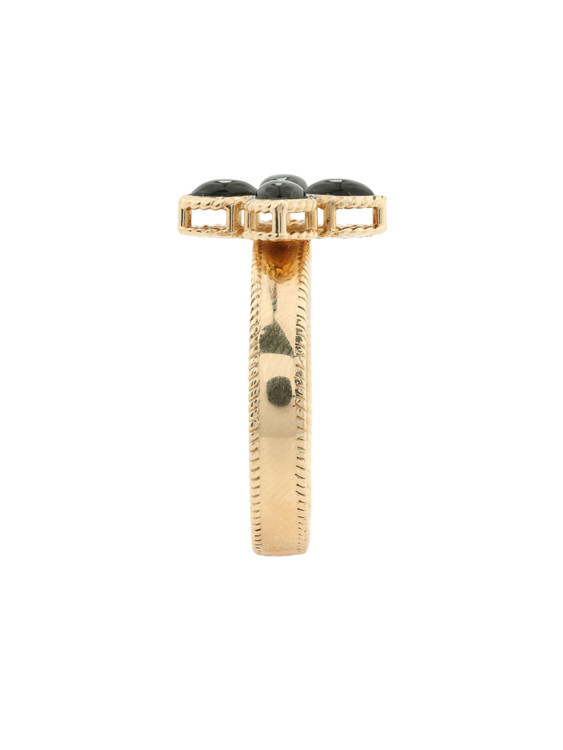 Кольцо из золота c бриллиантами и ониксом