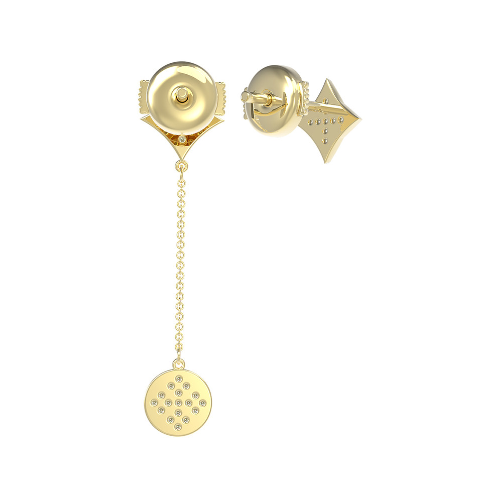 Серьги из лимонного золота c бриллиантами