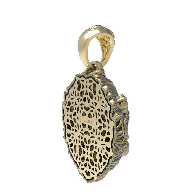 Подвеска из лимонного золота c эмаль