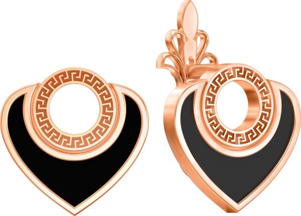 Серьги из золота c ониксом