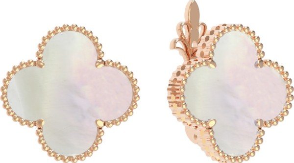 Серьги из золота c перламутром