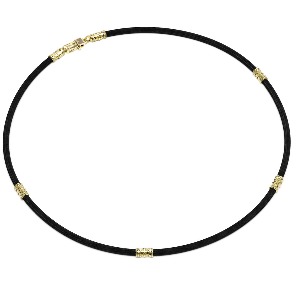 Шнурок шёлковый из лимонного золота c шёлковым шнурком