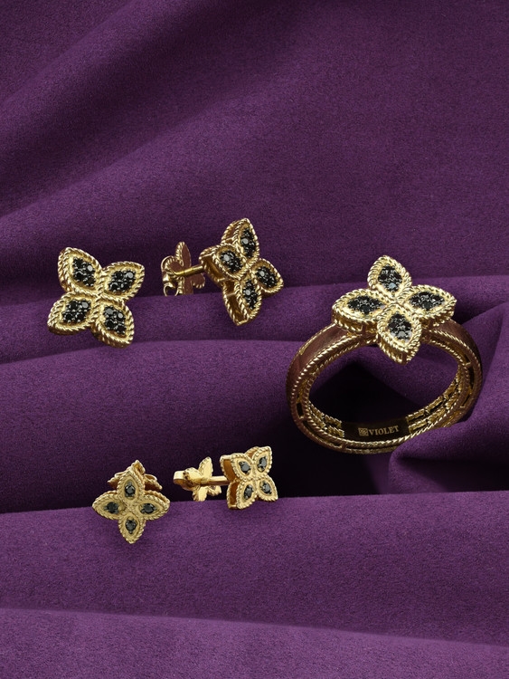 Серьги из лимонного золота c бриллиантами