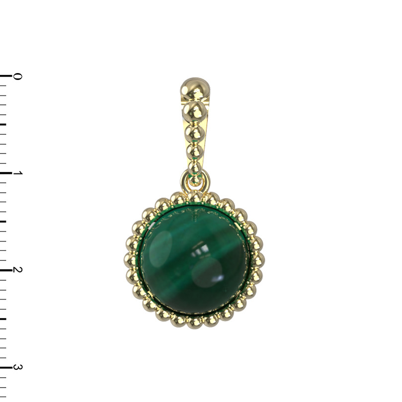 Подвеска из лимонного золота c малахитом