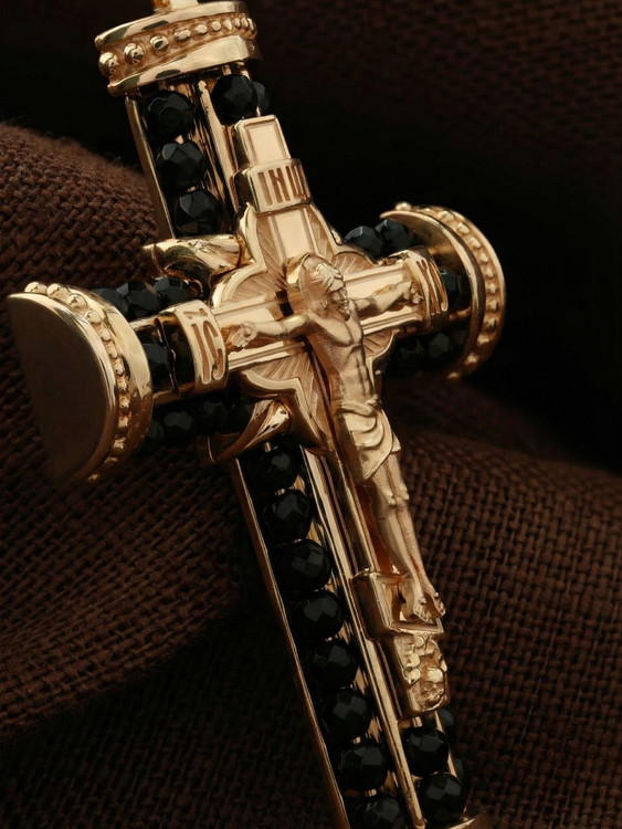 Крест из золота c ониксом