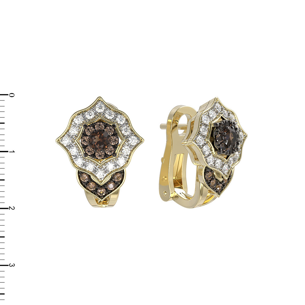 Серьги из лимонного золота c бриллиантами