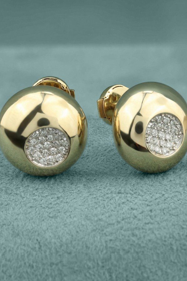 Серьги из лимонного золота c бриллиантами