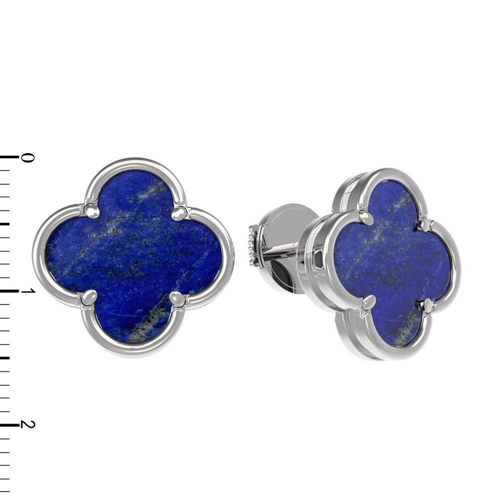 Серьги из белого золота c лазуритом