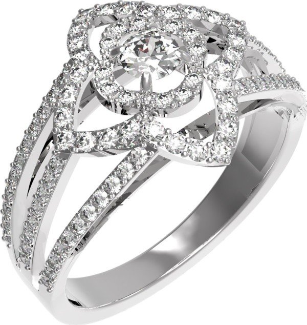 Кольцо из белого золота c бриллиантами