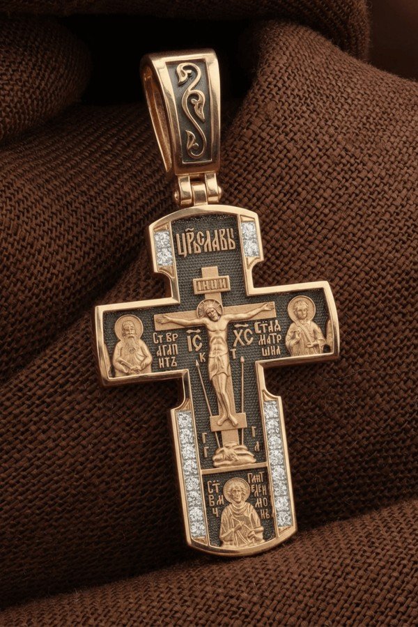 Крест из золота c бриллиантами