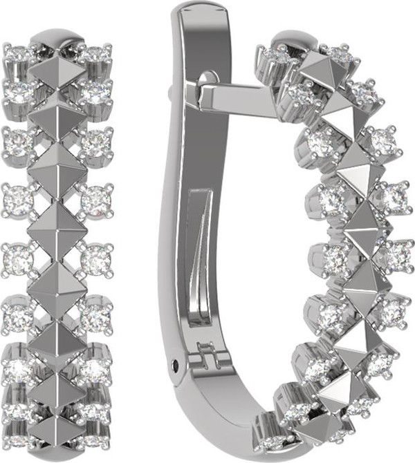 Серьги из белого золота c бриллиантами