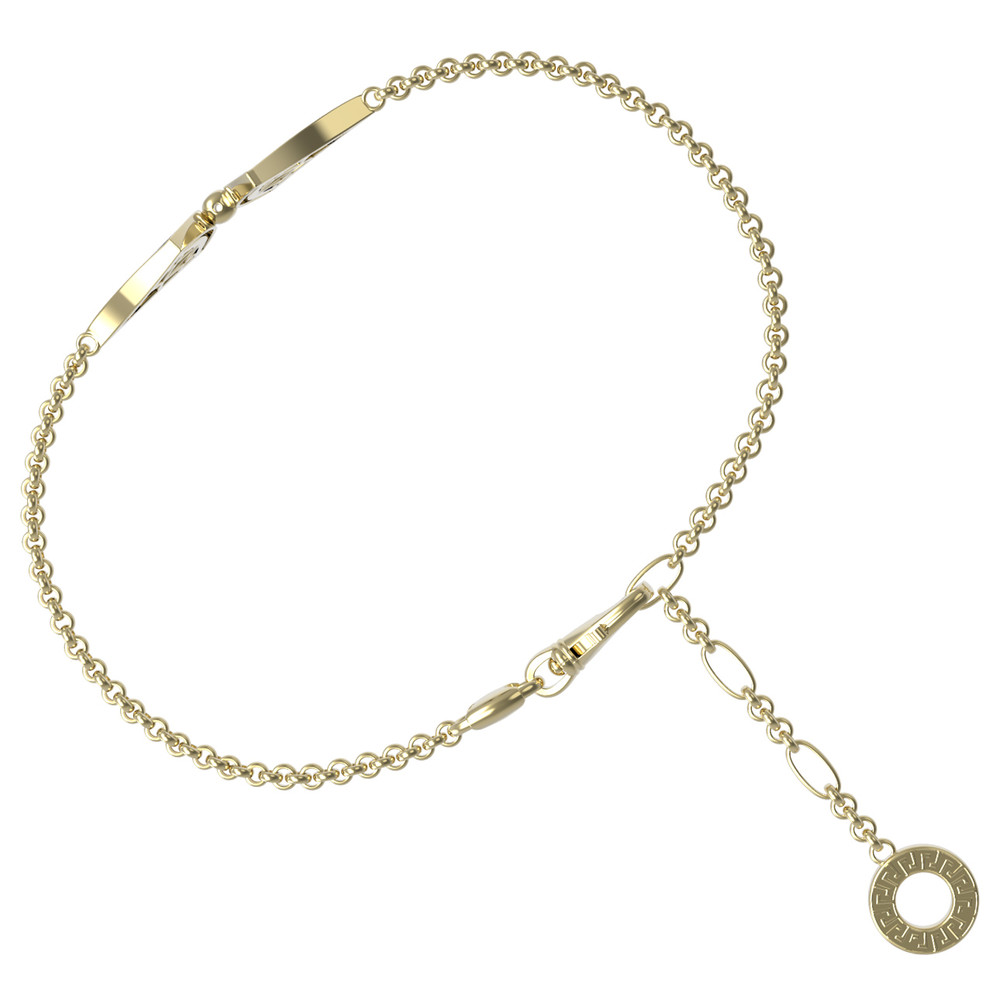 Браслет из лимонного золота c ониксом и перламутром