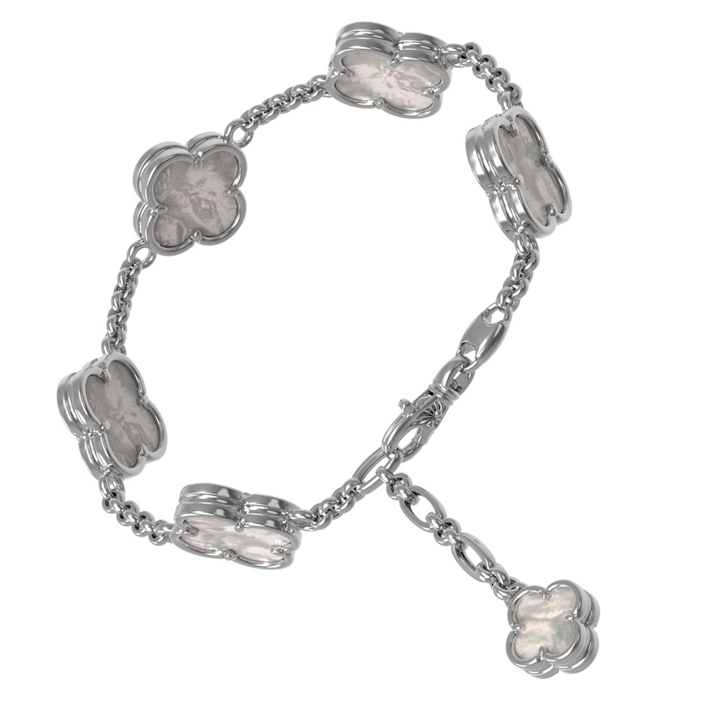 Браслет из белого золота c перламутром