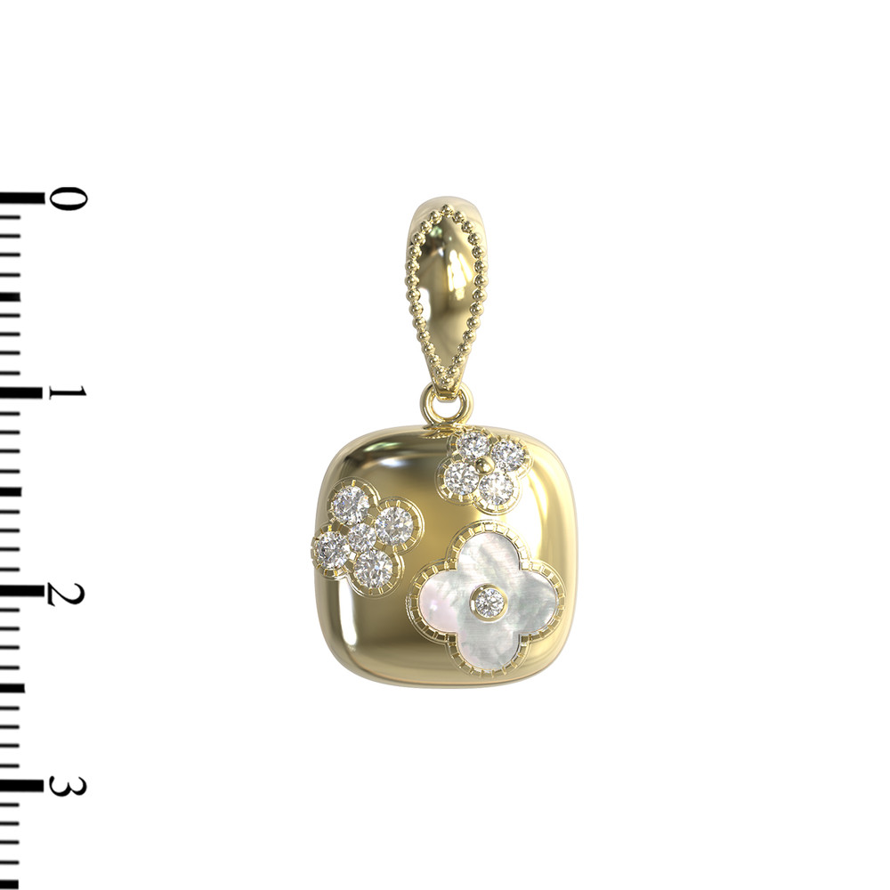 Подвеска из лимонного золота c бриллиантами и перламутром
