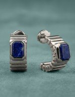 Серьги из белого золота c лазуритом