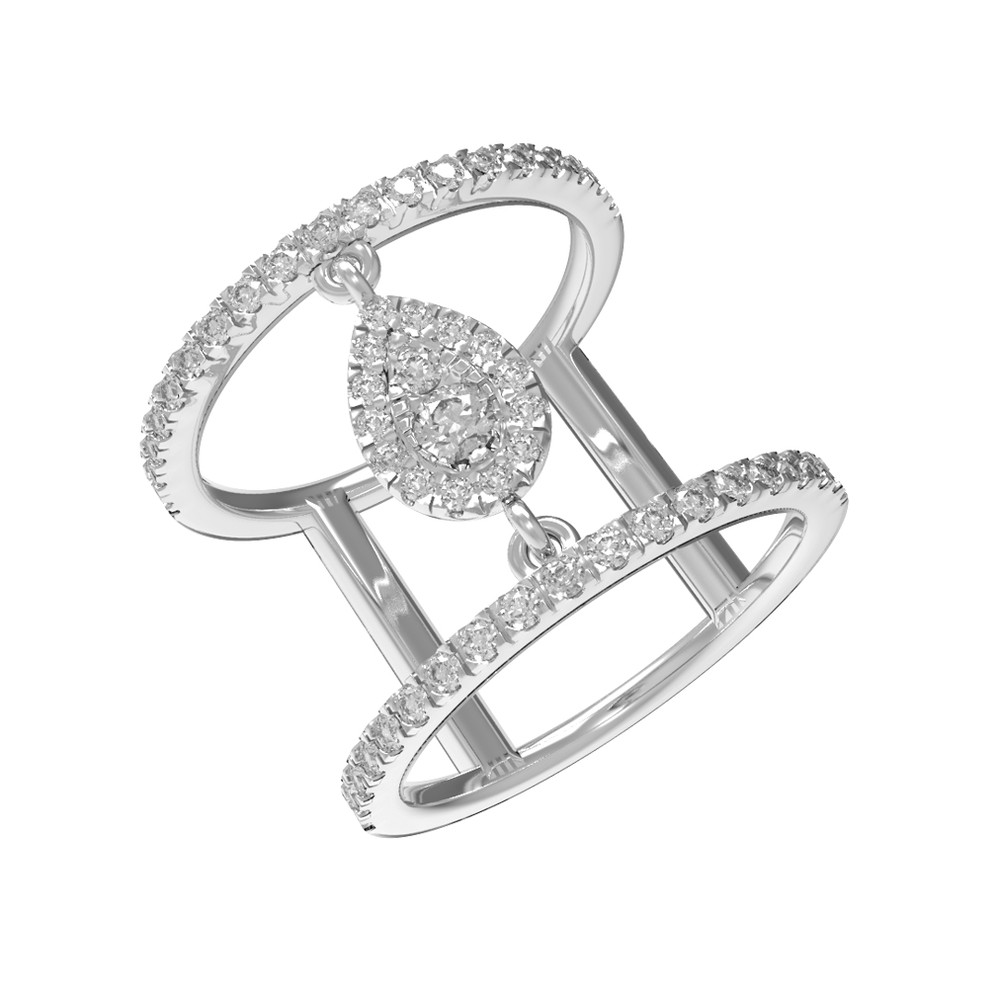 Кольцо из белого золота c бриллиантами