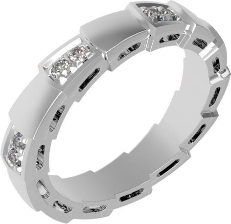 Кольцо из белого золота c бриллиантами