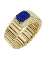 Кольцо из лимонного золота c лазуритом
