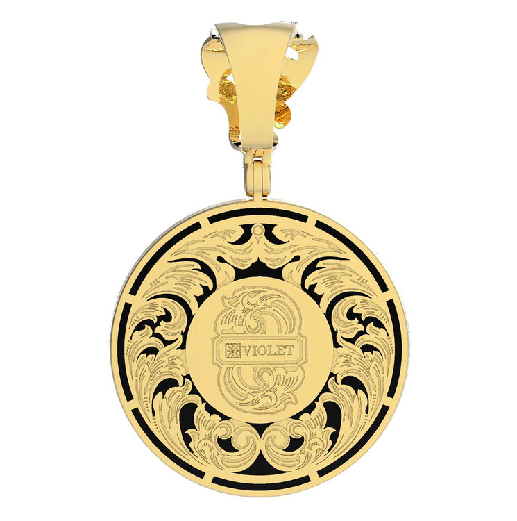 Подвеска из лимонного золота c эмаль и ониксом