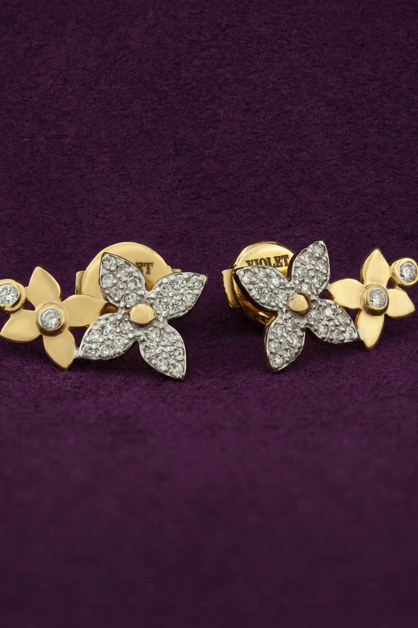 Серьги из лимонного золота c бриллиантами