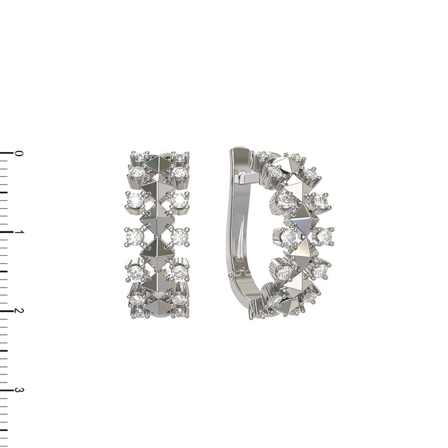 Серьги из белого золота c бриллиантами