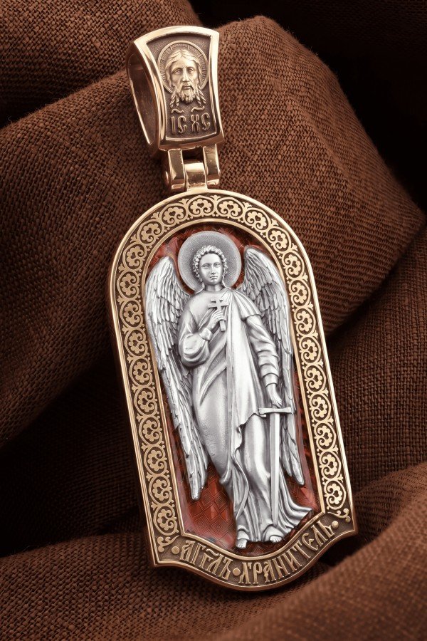 Образок из золота c эмалью