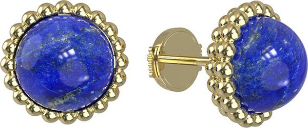 Серьги из лимонного золота c лазуритом