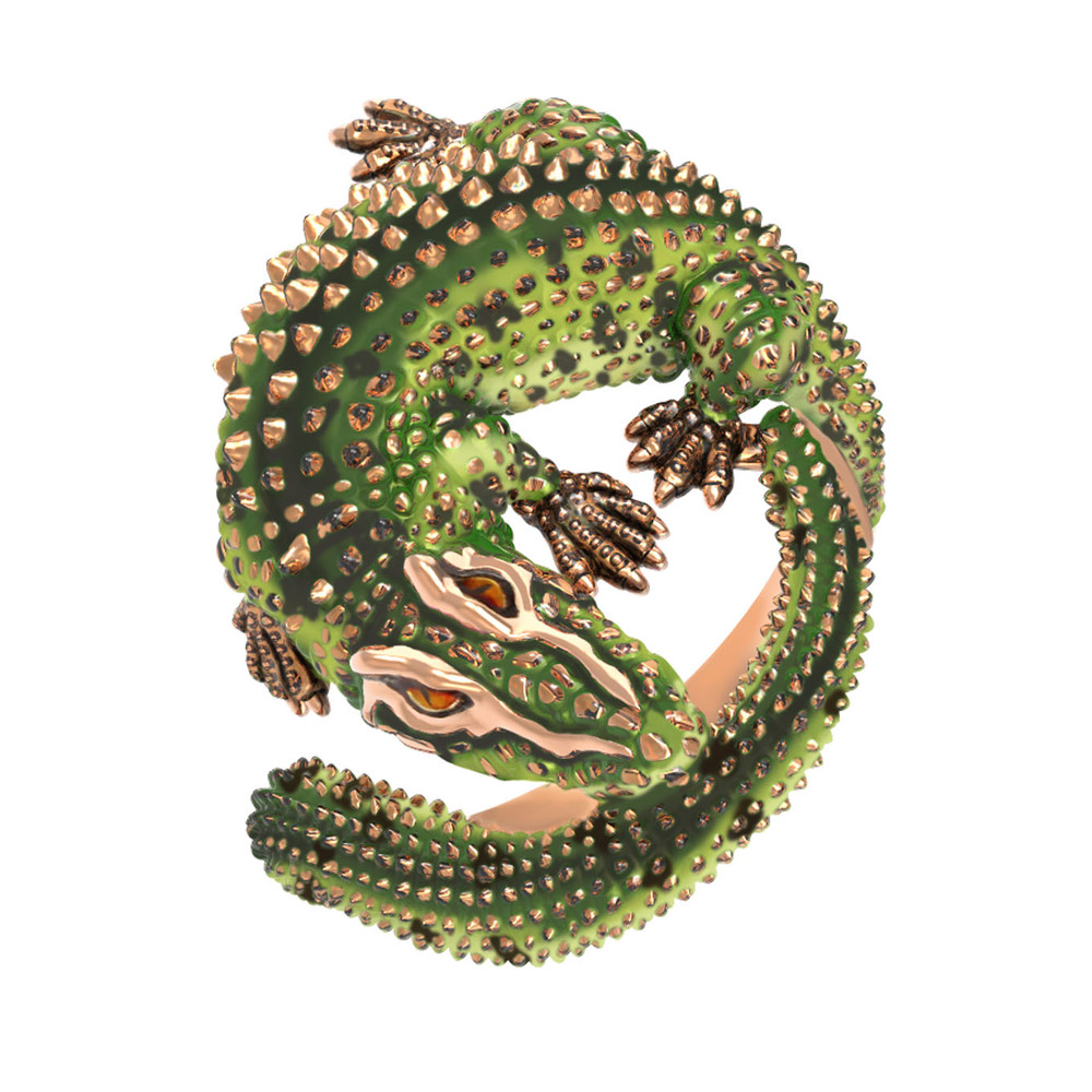 Кольцо из золота c эмаль