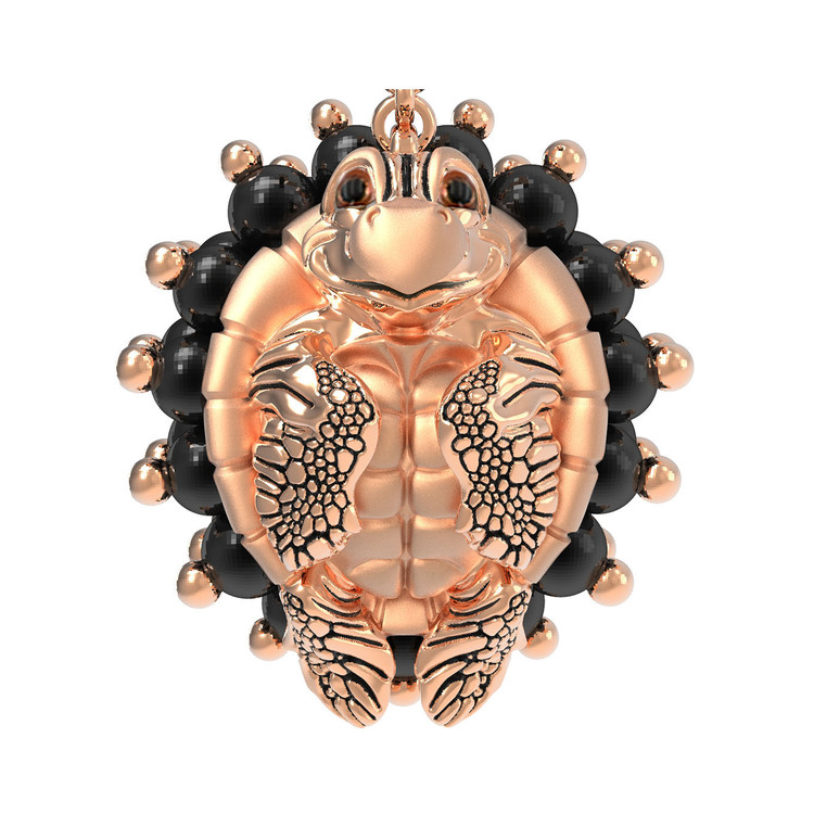 Серьги из золота c эмаль и ониксом