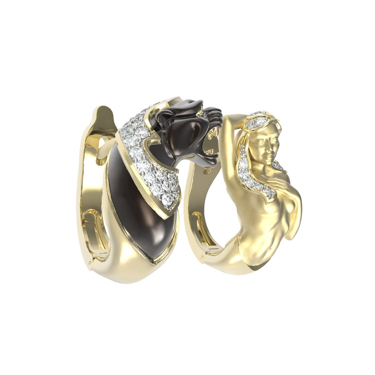 Серьги из лимонного золота c фианитом