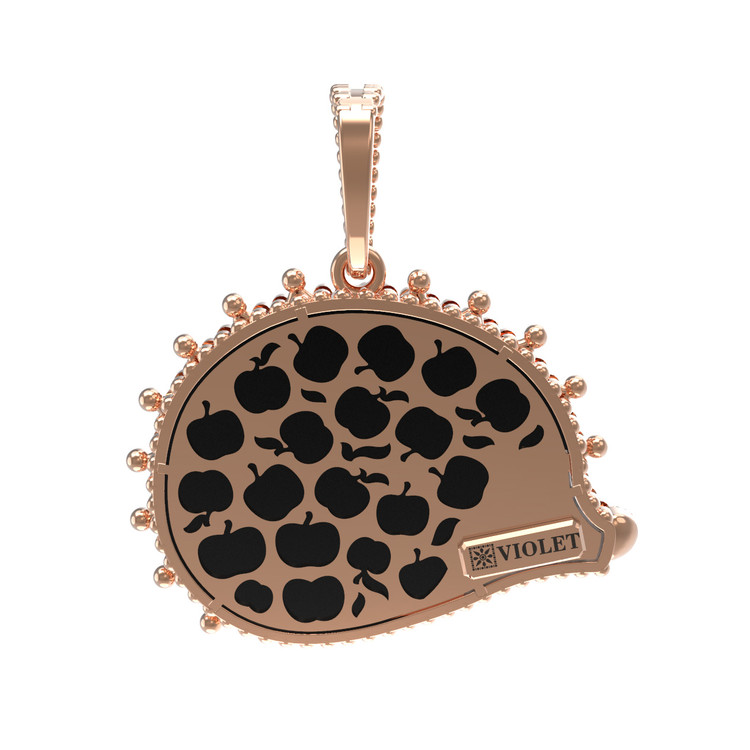 Подвеска из золота c эмаль , ониксом и перламутром