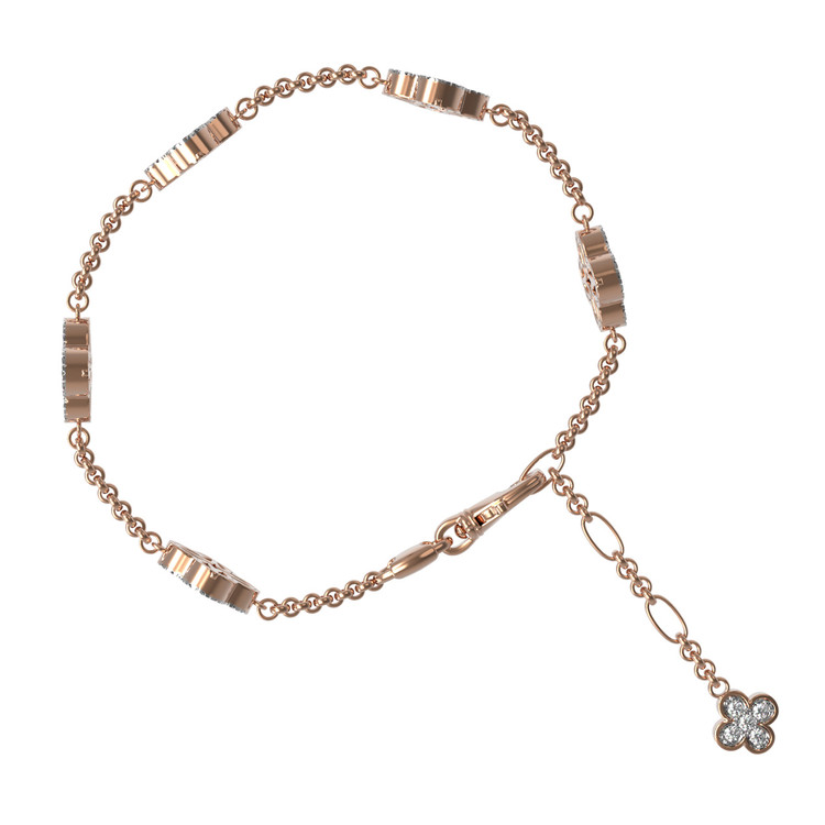 Браслет из золота c бриллиантами, лазуритом и перламутром