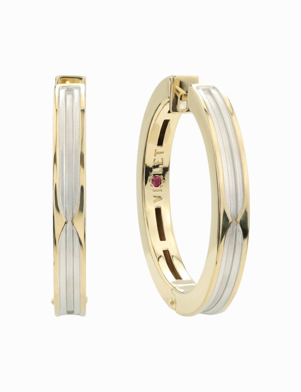 Серьги из лимонного золота c рубином