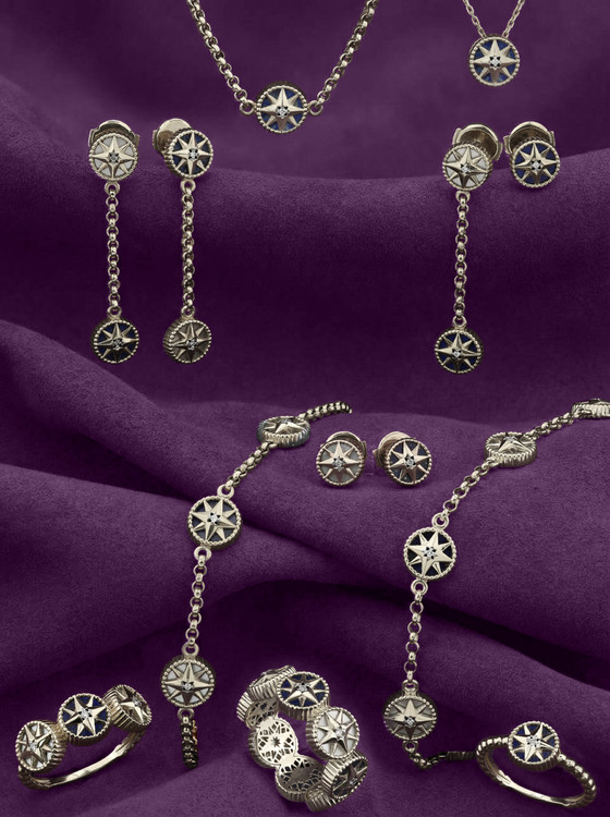 Браслет из белого золота c бриллиантами, лазуритом и перламутром