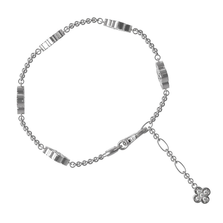 Браслет из белого золота c бриллиантами, ониксом и перламутром