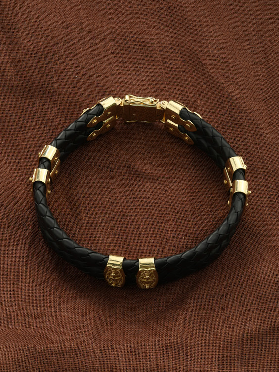 Браслет из золота c шнурком