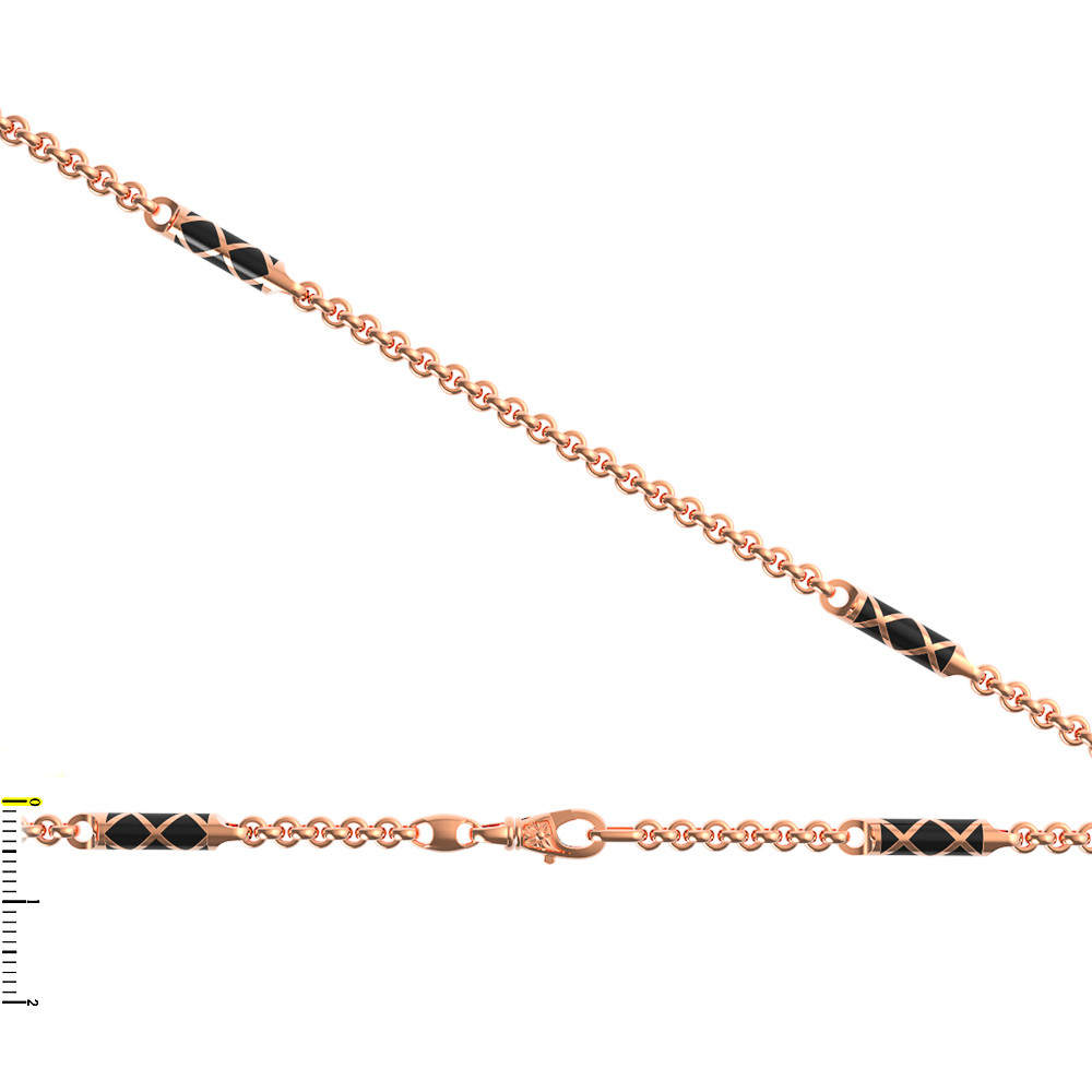 Цепь из золота c эмаль