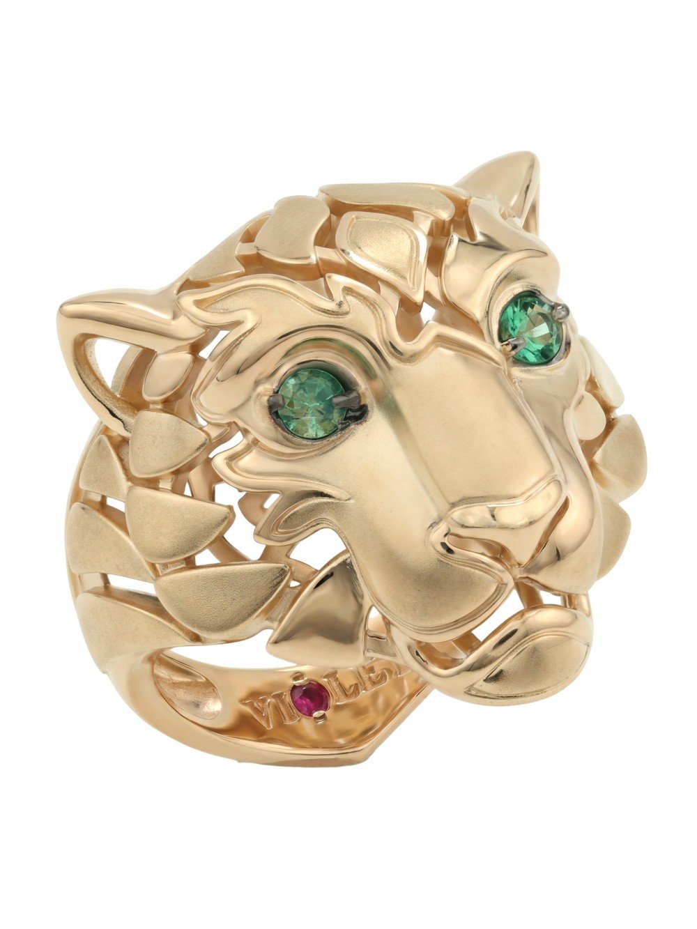 Кольцо из золота c изумрудом и рубином