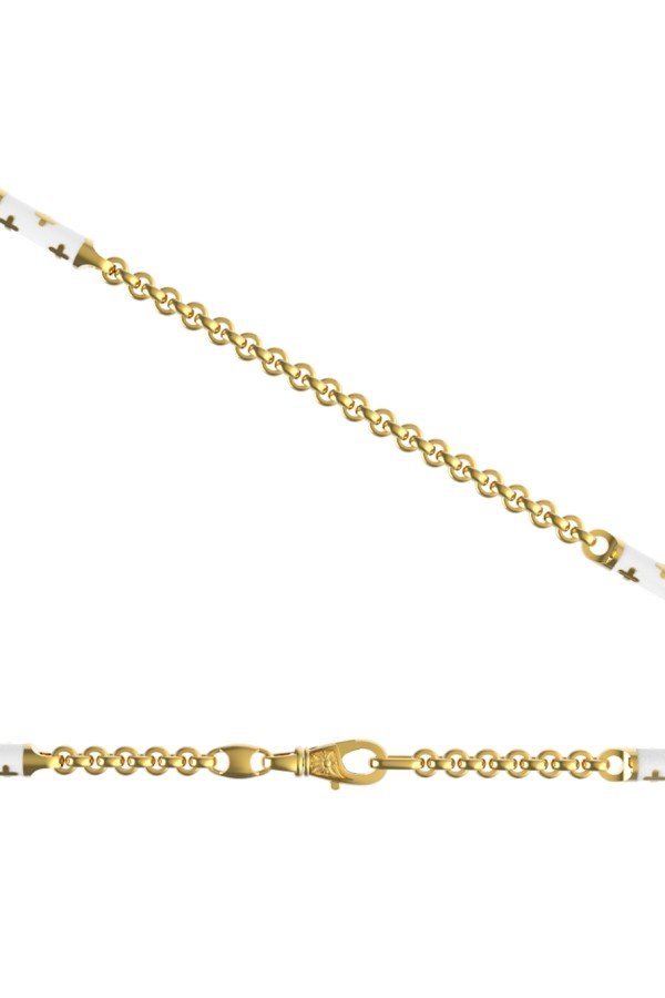 Цепь из лимонного золота c эмалью