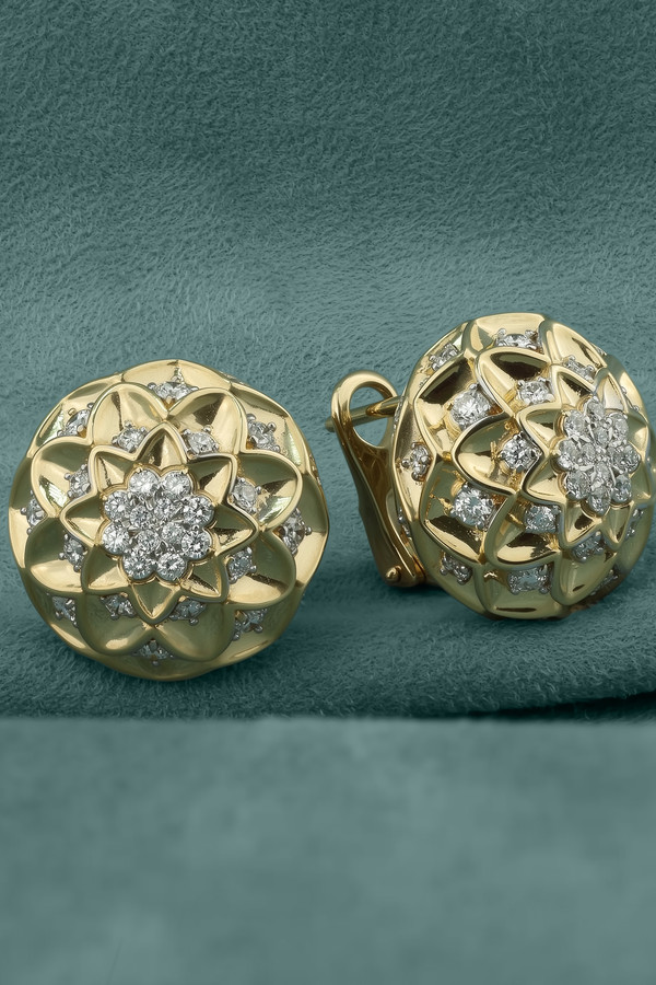 Серьги из лимонного золота c бриллиантами