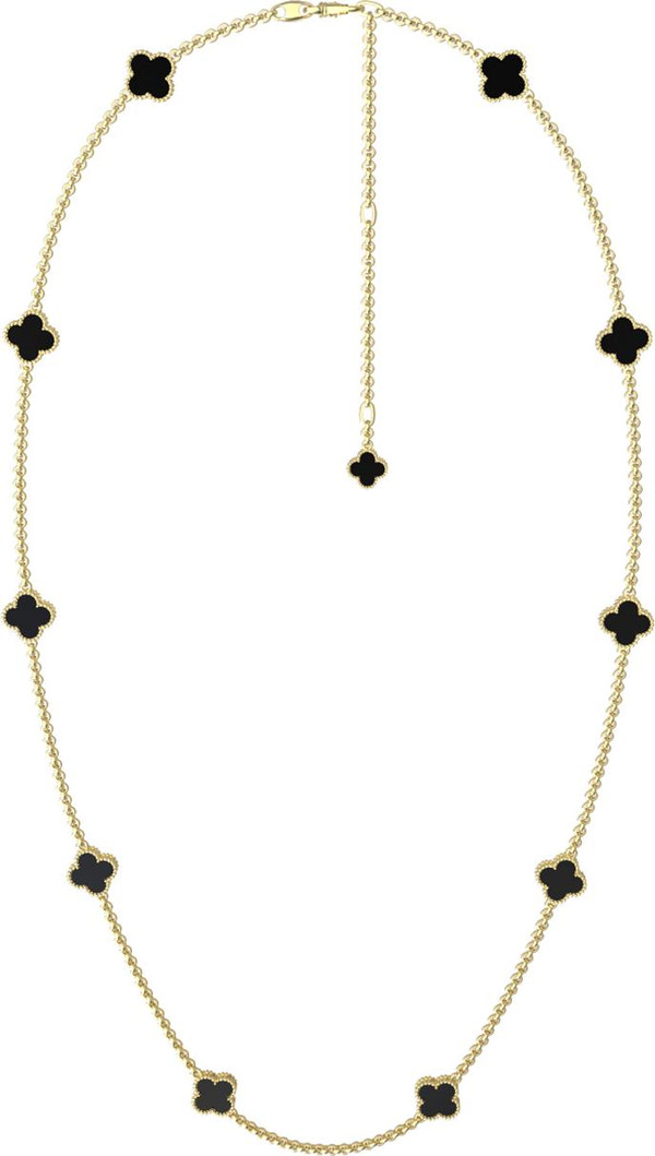 Колье из лимонного золота c ониксом