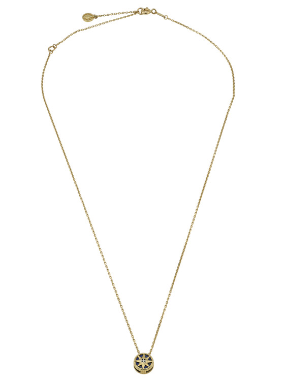 Колье из лимонного золота c бриллиантами и лазуритом