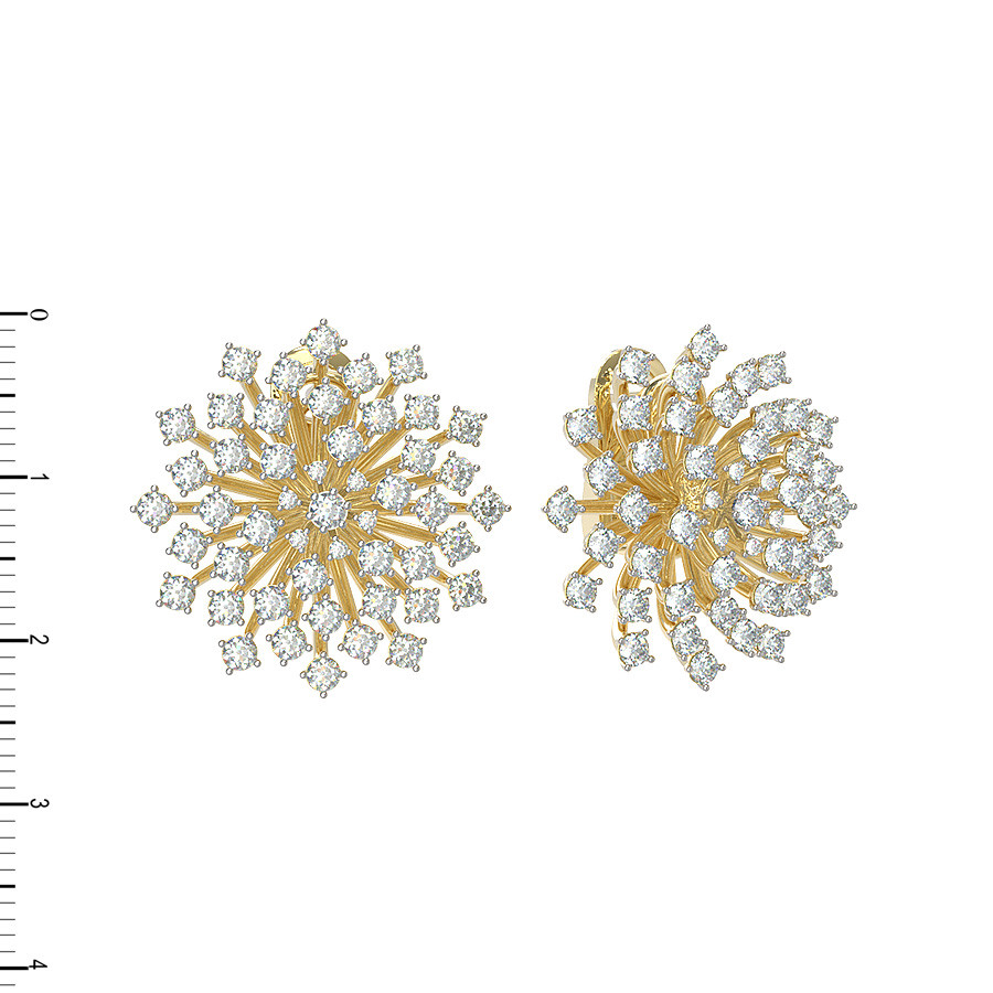 Серьги из лимонного золота c бриллиантами
