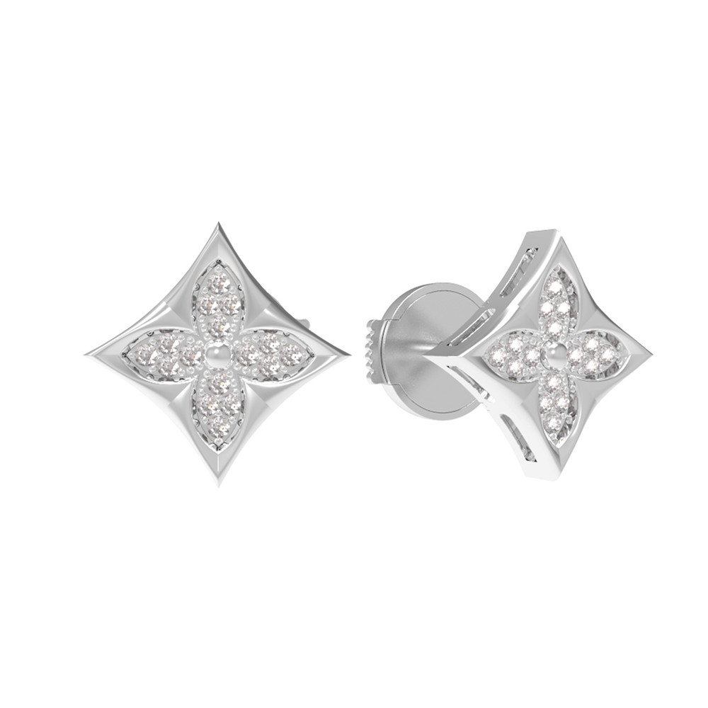 Серьги из белого золота c бриллиантами