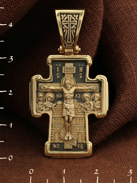 Крест из лимонного золота