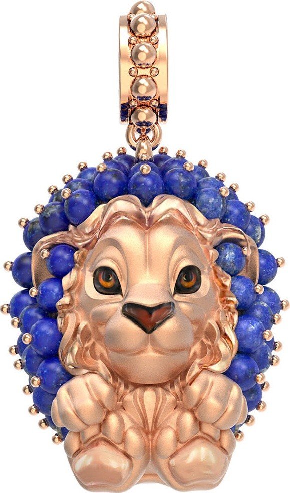 Подвеска из золота c эмалью и лазуритом